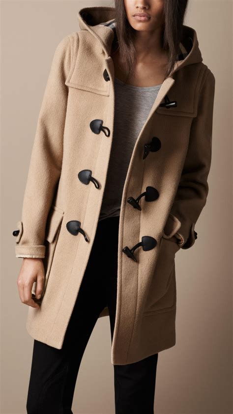 burberry brit wool coat duffle|Burberry duffle coat for women.